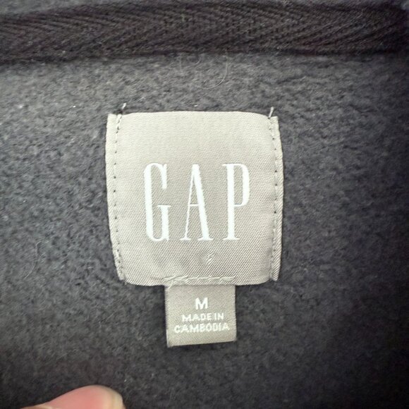 GAP Hoodie Mens M Gray Camo Logo Spell Out Embroidered Pullover - Picture 3 of 8
